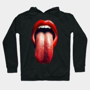 Hot red lips Long Tongue out Hoodie